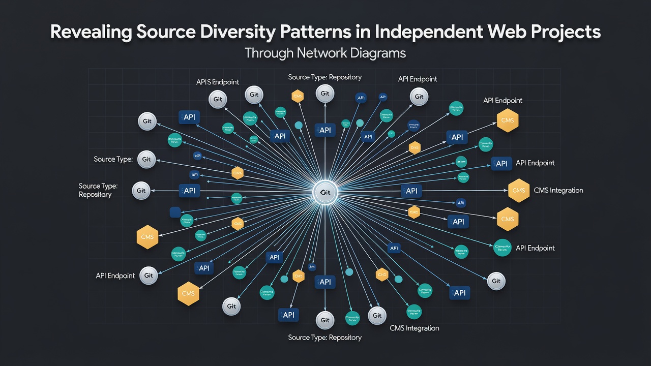Revealing Source Diversity Patterns in Independent Web Projects Through Network Diagrams